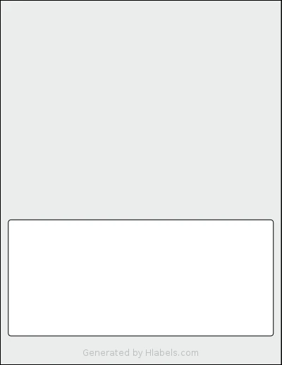 SmithCorona® S921CC template with 1 rectangular 8 x 3.5 inch labels per sheet, on Letter-size adhesive blank label sheets.