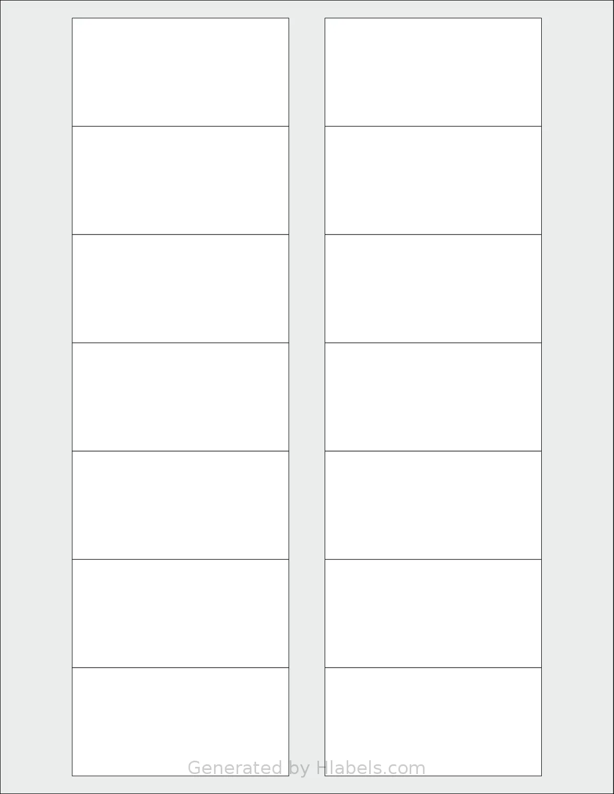 SpartanIndustrial® R010 template with 14 rectangular 3 x 1.5 inch labels per sheet, on Letter-size adhesive blank label sheets.
