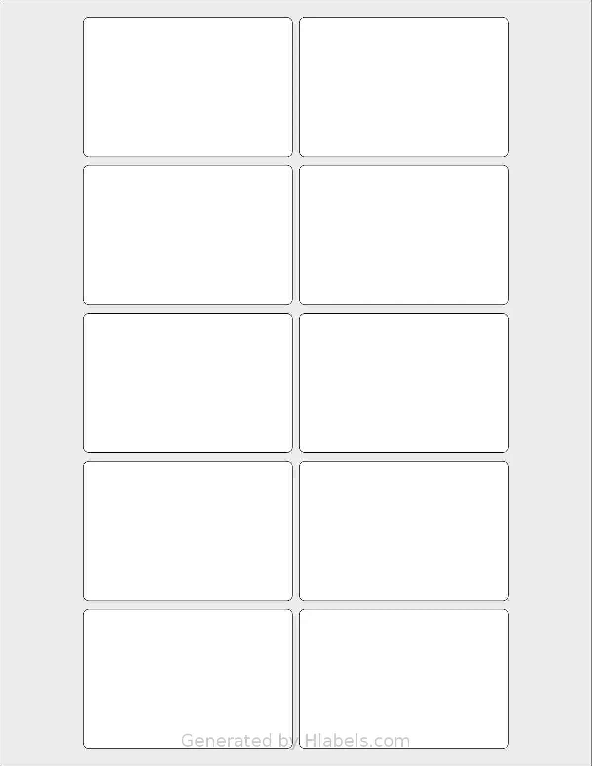 SpartanIndustrial® R011 template with 10 rectangular 3 x 2 inch labels per sheet, on Letter-size adhesive blank label sheets.
