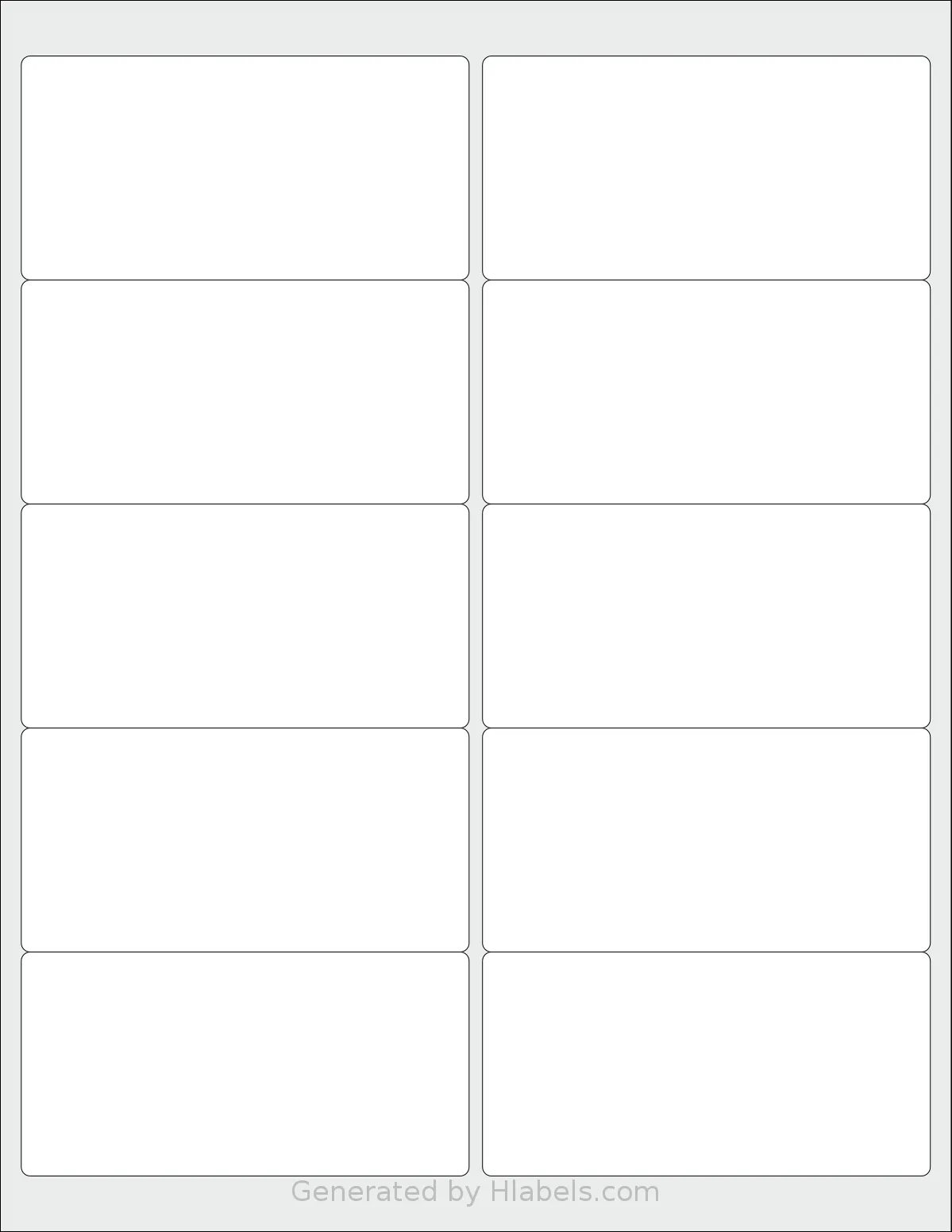 SpartanIndustrial® R019 template with 10 rectangular 4 x 2 inch labels per sheet, on Letter-size adhesive blank label sheets.