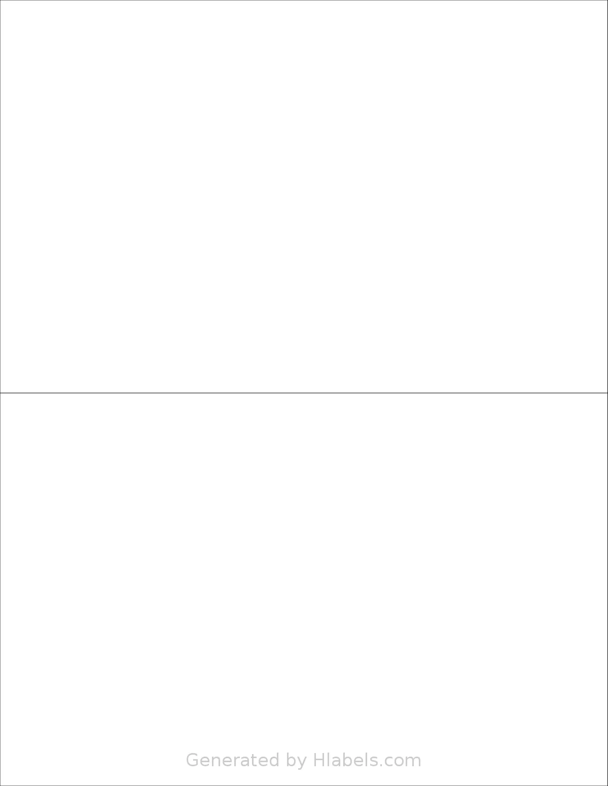 SpartanIndustrial® R025 template with 2 rectangular 8.5 x 5.5 inch labels per sheet, on Letter-size adhesive blank label sheets.