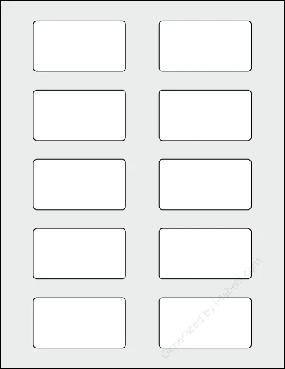SpartanIndustrial® R029 template with 10 rectangular 2.75 x 1.5 inch labels per sheet, on Letter-size adhesive blank label sheets.