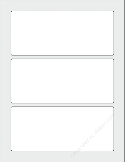 SpartanIndustrial® R030 template with 3 rectangular 7 x 3 inch labels per sheet, on Letter-size adhesive blank label sheets.