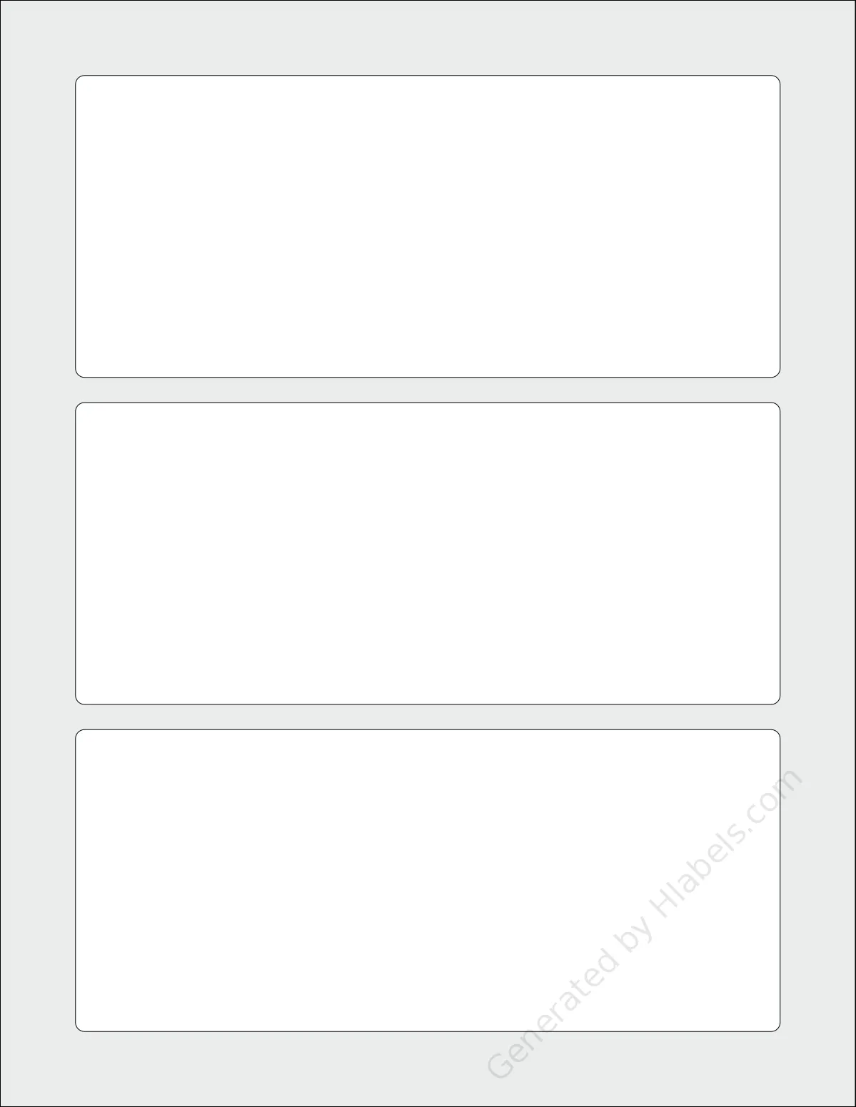 SpartanIndustrial® R030 template with 3 rectangular 7 x 3 inch labels per sheet, on Letter-size adhesive blank label sheets.