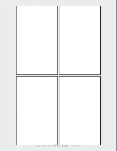 SpartanIndustrial® R031 template with 4 rectangular 3 x 5 inch labels per sheet, on Letter-size adhesive blank label sheets.