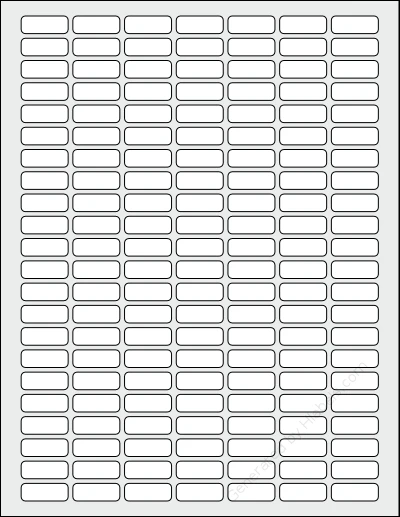 SpartanIndustrial® R036L template with 154 rectangular 1 x 0.375 inch labels per sheet, on Letter-size adhesive blank label sheets.