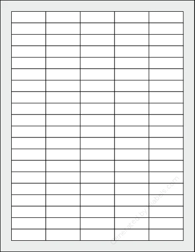 SpartanIndustrial® R037L template with 100 rectangular 1.5 x 0.5 inch labels per sheet, on Letter-size adhesive blank label sheets.