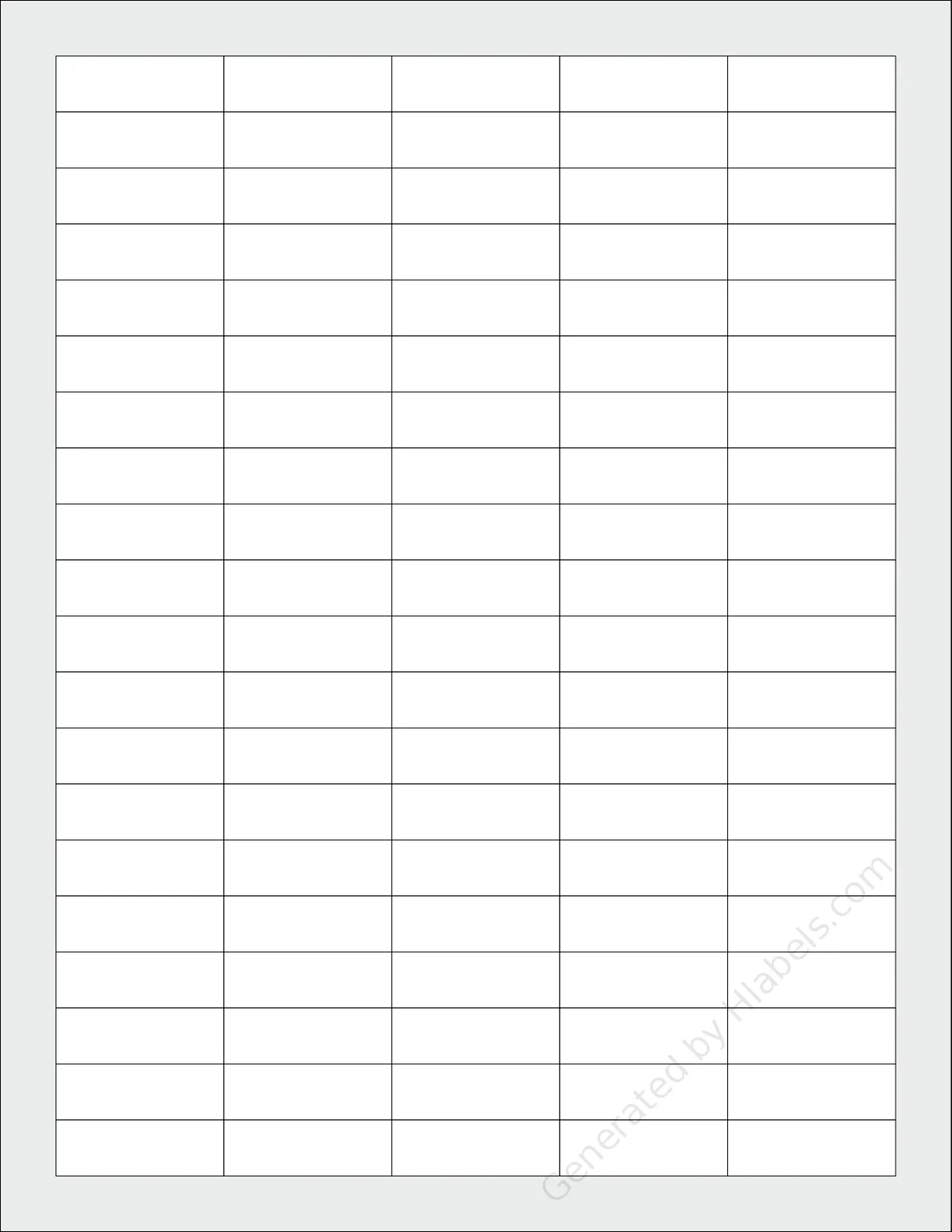 SpartanIndustrial® R037L template with 100 rectangular 1.5 x 0.5 inch labels per sheet, on Letter-size adhesive blank label sheets.