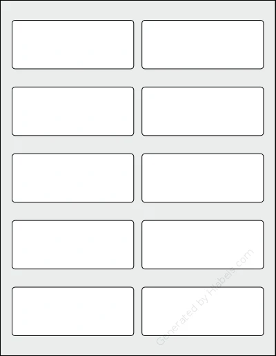 SpartanIndustrial® R039A template with 10 rectangular 3.75 x 1.5 inch labels per sheet, on Letter-size adhesive blank label sheets.