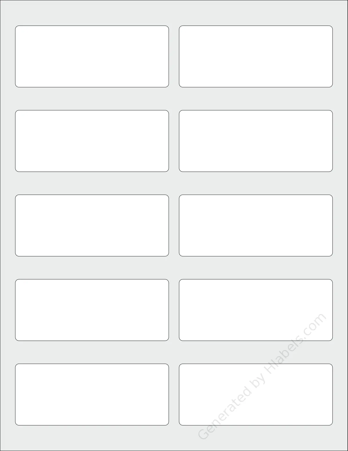 SpartanIndustrial® R039A template with 10 rectangular 3.75 x 1.5 inch labels per sheet, on Letter-size adhesive blank label sheets.