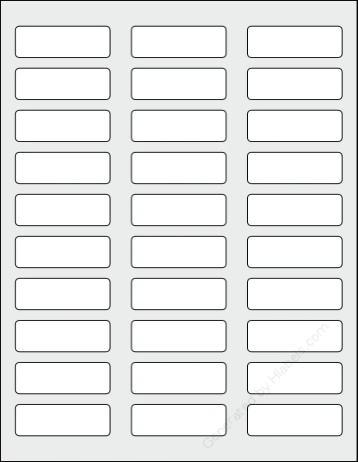 SpartanIndustrial® R041L template with 30 rectangular 2.25 x 0.75 inch labels per sheet, on Letter-size adhesive blank label sheets.