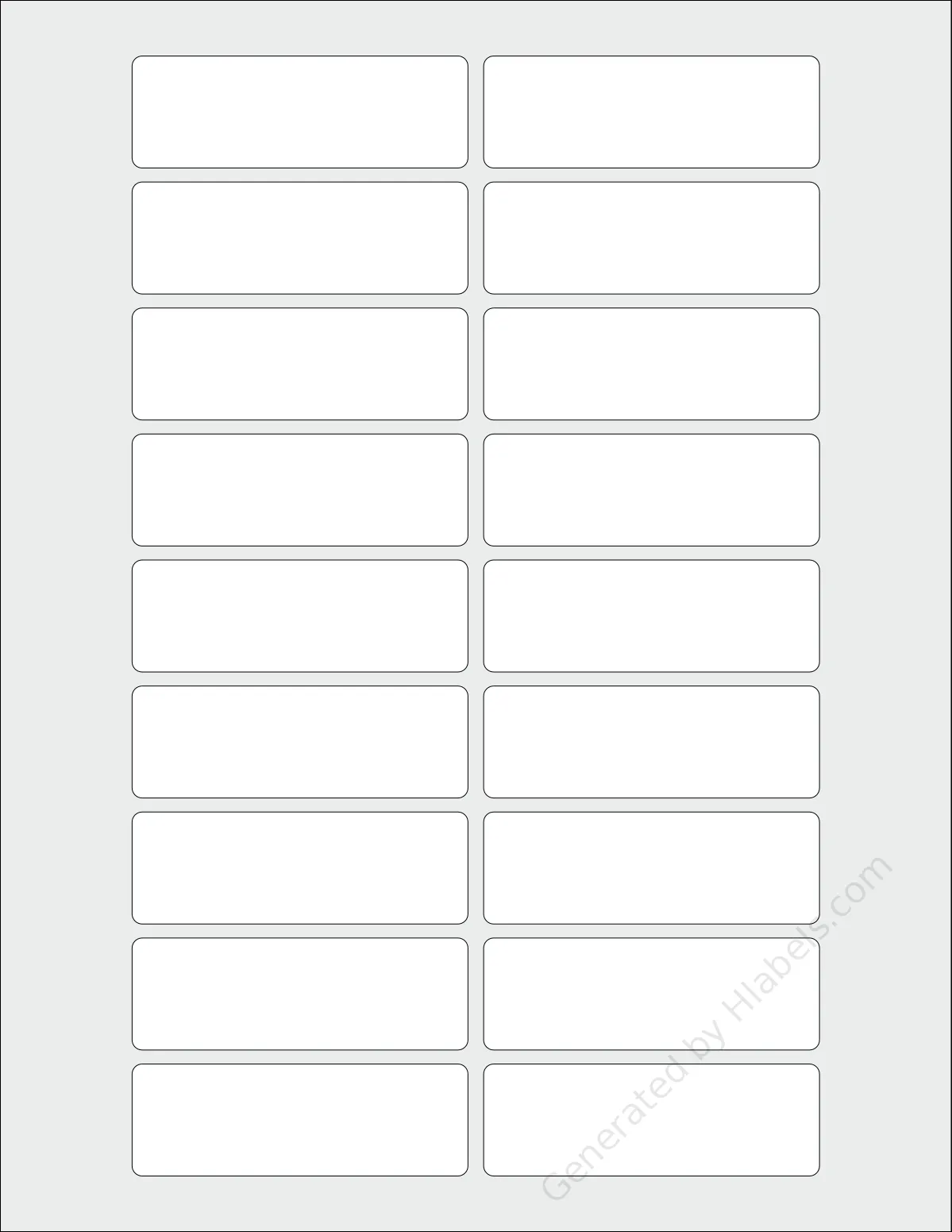 SpartanIndustrial® R043L template with 18 rectangular 3 x 1 inch labels per sheet, on Letter-size adhesive blank label sheets.