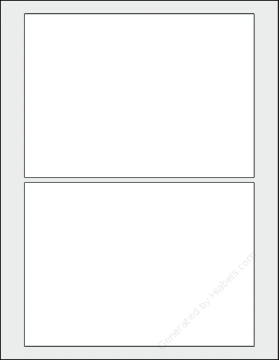 SpartanIndustrial® R044A template with 2 rectangular 7 x 5 inch labels per sheet, on Letter-size adhesive blank label sheets.