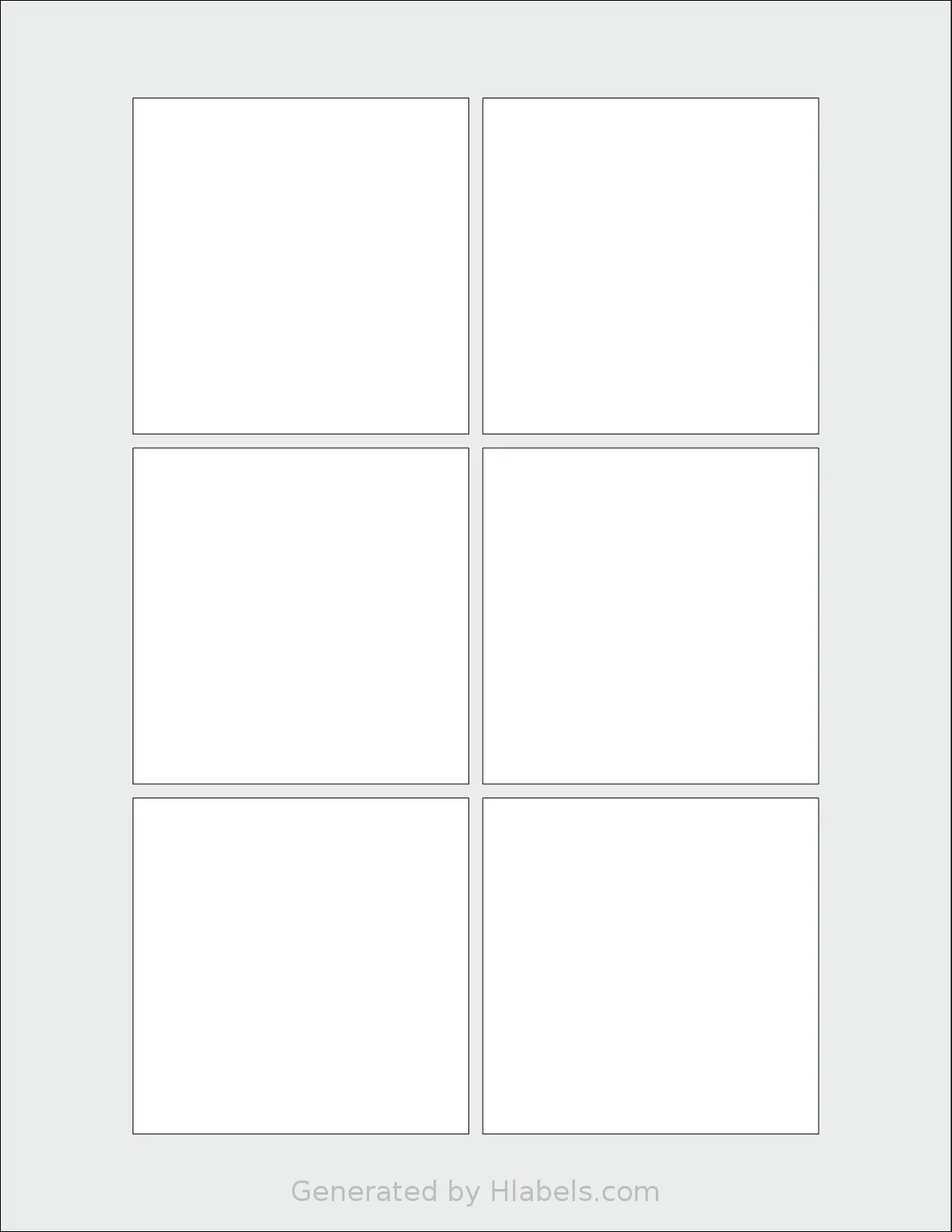 SpartanIndustrial® S004 template with 6 square 3 x 3 inch labels per sheet, on Letter-size adhesive blank label sheets.