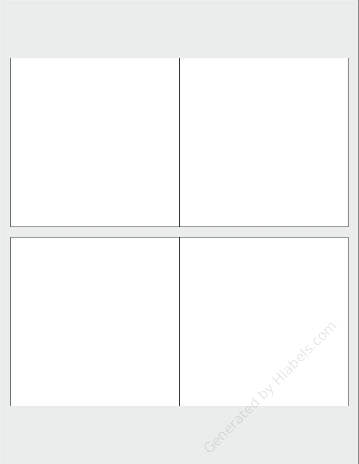 SpartanIndustrial® S005 template with 4 square 4 x 4 inch labels per sheet, on Letter-size adhesive blank label sheets.