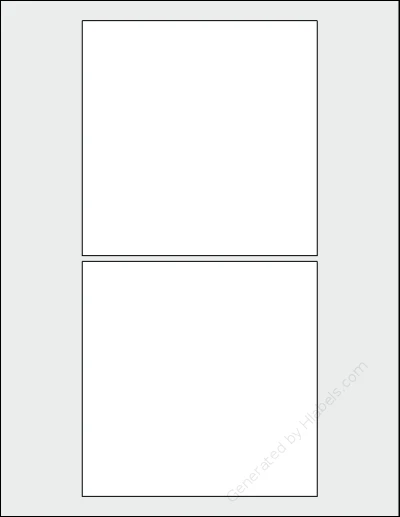 SpartanIndustrial® S006U template with 2 square 5 x 5 inch labels per sheet, on Letter-size adhesive blank label sheets.