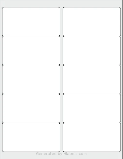 TownStix® US-10 template with 10 rectangular 4 x 2 inch labels per sheet, on Letter-size adhesive blank label sheets.