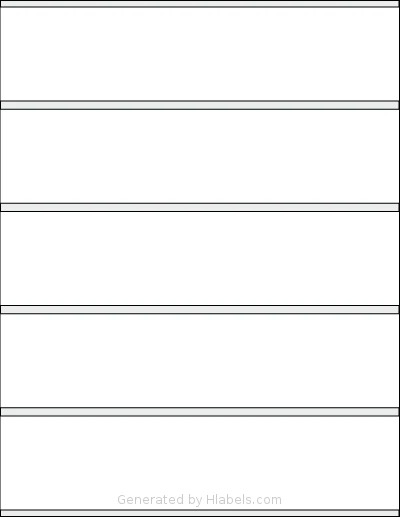 TownStix® US-185 template with 5 rectangular 8.5 x 2 inch labels per sheet, on Letter-size adhesive blank label sheets.