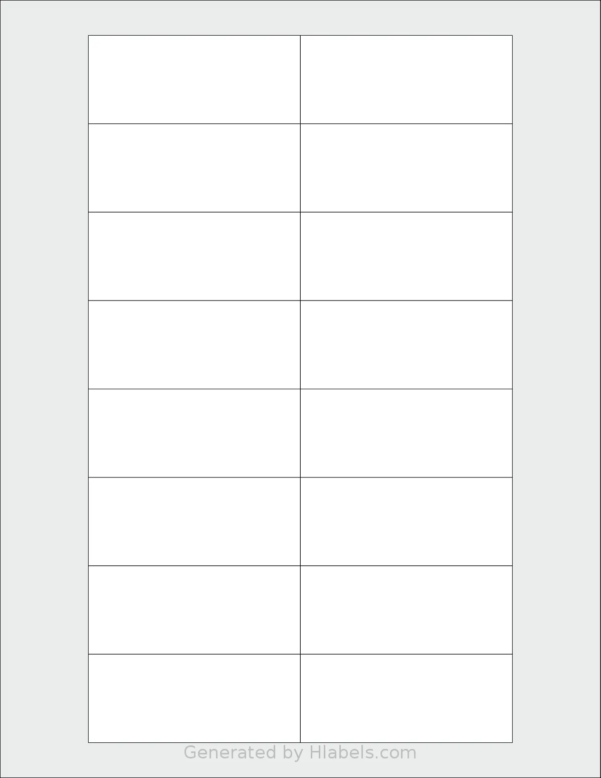 Uline® S-14461 template with 16 rectangular 3 x 1.25 inch labels per sheet, on Letter-size adhesive blank label sheets.