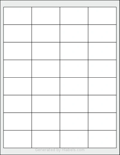 Uline® S-20247 Template Uline® S-20247 template with 32 rectangular 2 x 1.25 inch labels per sheet, on Letter-size adhesive blank label sheets.