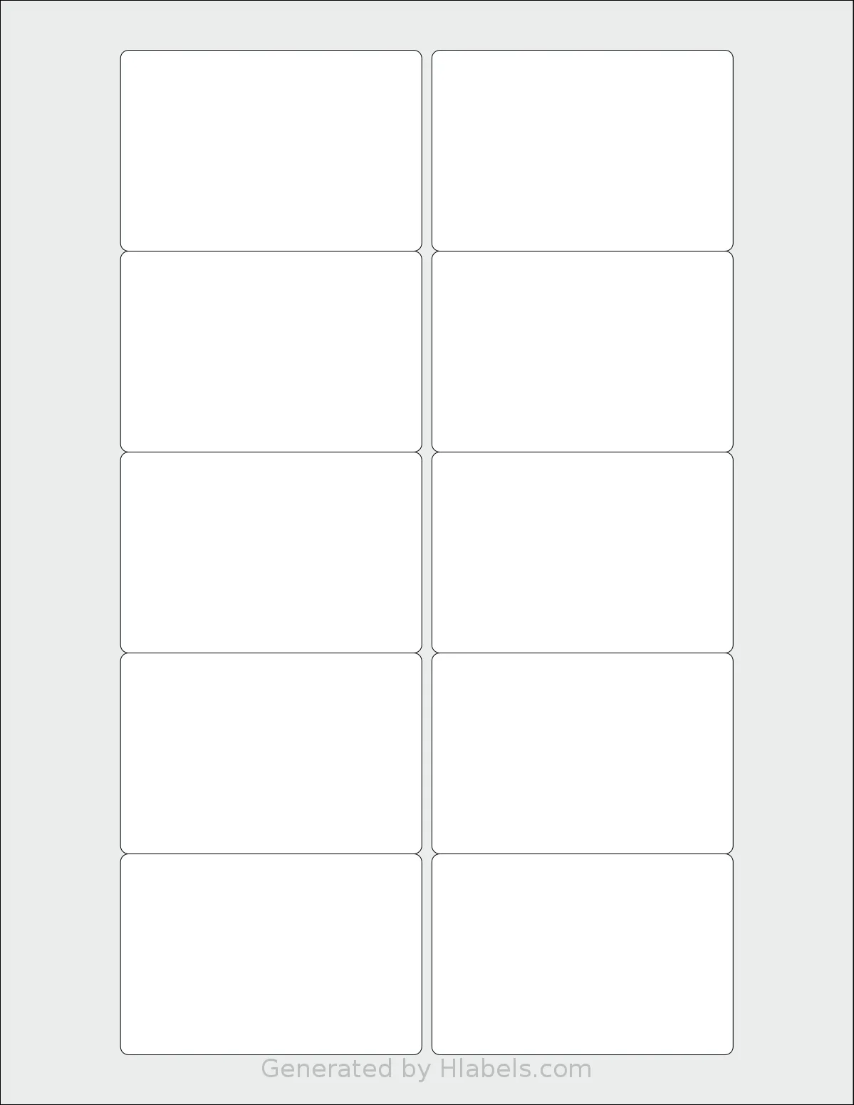 Uline® S-21914 template with 10 rectangular 3 x 2 inch labels per sheet, on Letter-size adhesive blank label sheets.