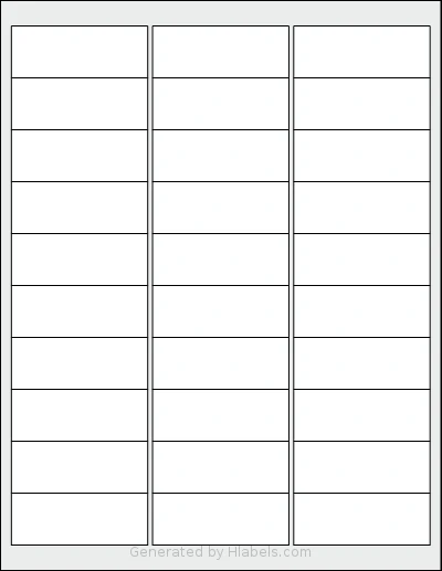 Uline® S-5042 Template Uline® S-5042 template with 30 rectangular 2.625 x 1 inch labels per sheet, on Letter-size adhesive blank label sheets.