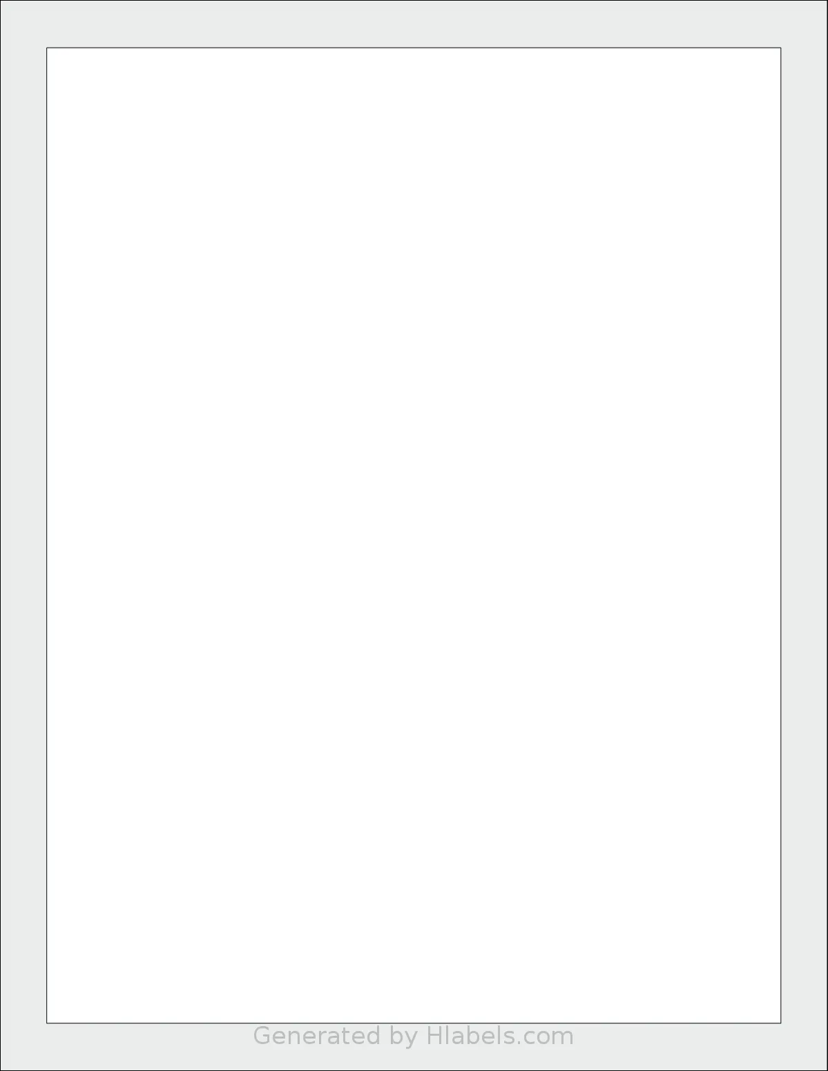 Uline® S-5050Y template with 1 rectangular 7.54 x 10.02 inch labels per sheet, on Letter-size adhesive blank label sheets.