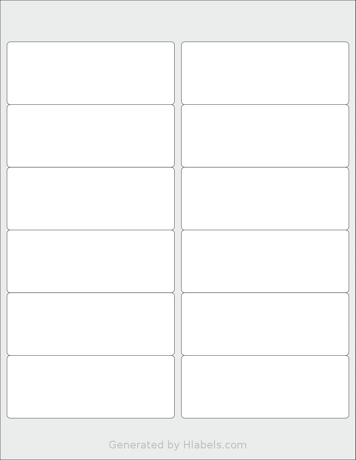 Uline® S-5627 template with 12 rectangular 4 x 1.5 inch labels per sheet, on Letter-size adhesive blank label sheets.