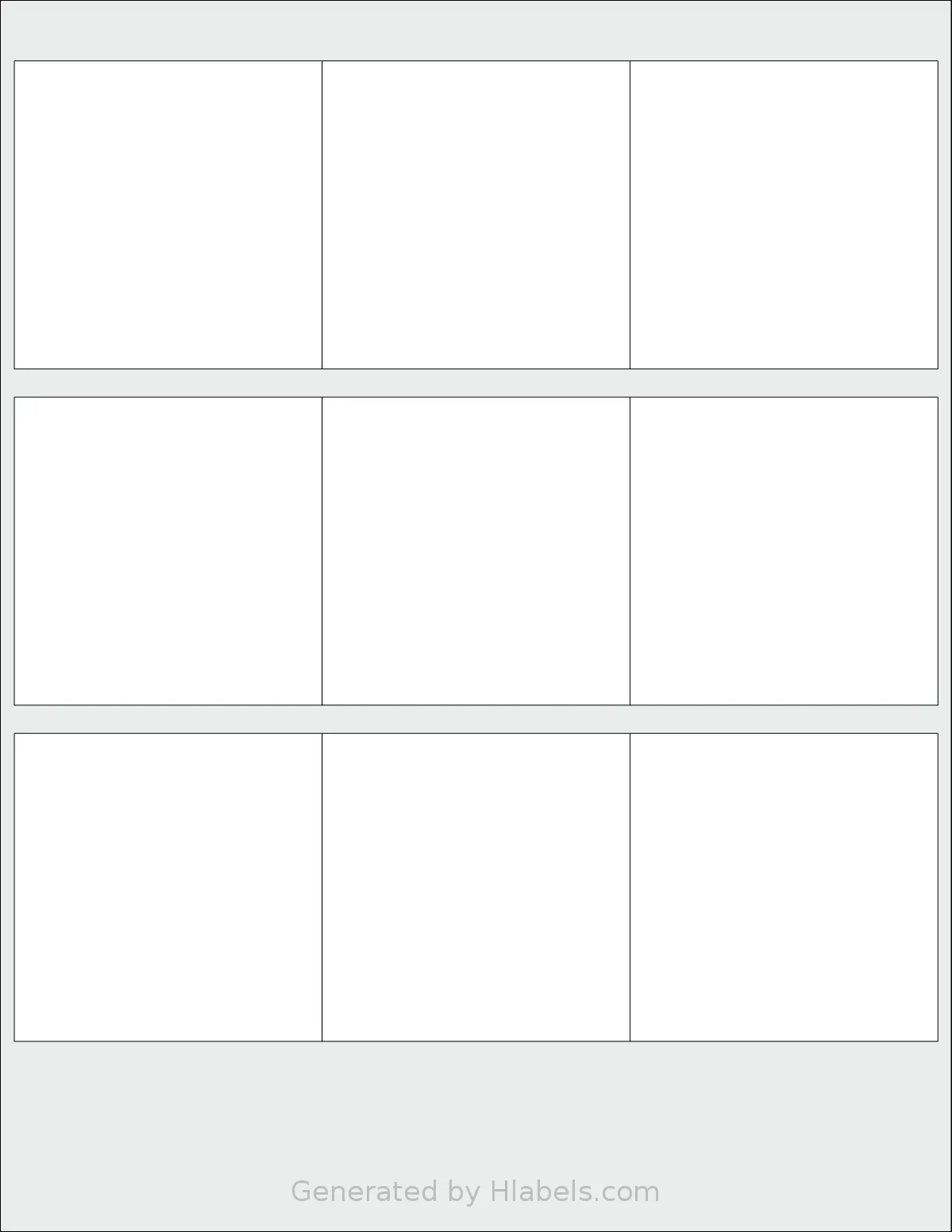 Uline® S-5628 template with 9 square 2.75 x 2.75 inch labels per sheet, on Letter-size adhesive blank label sheets.