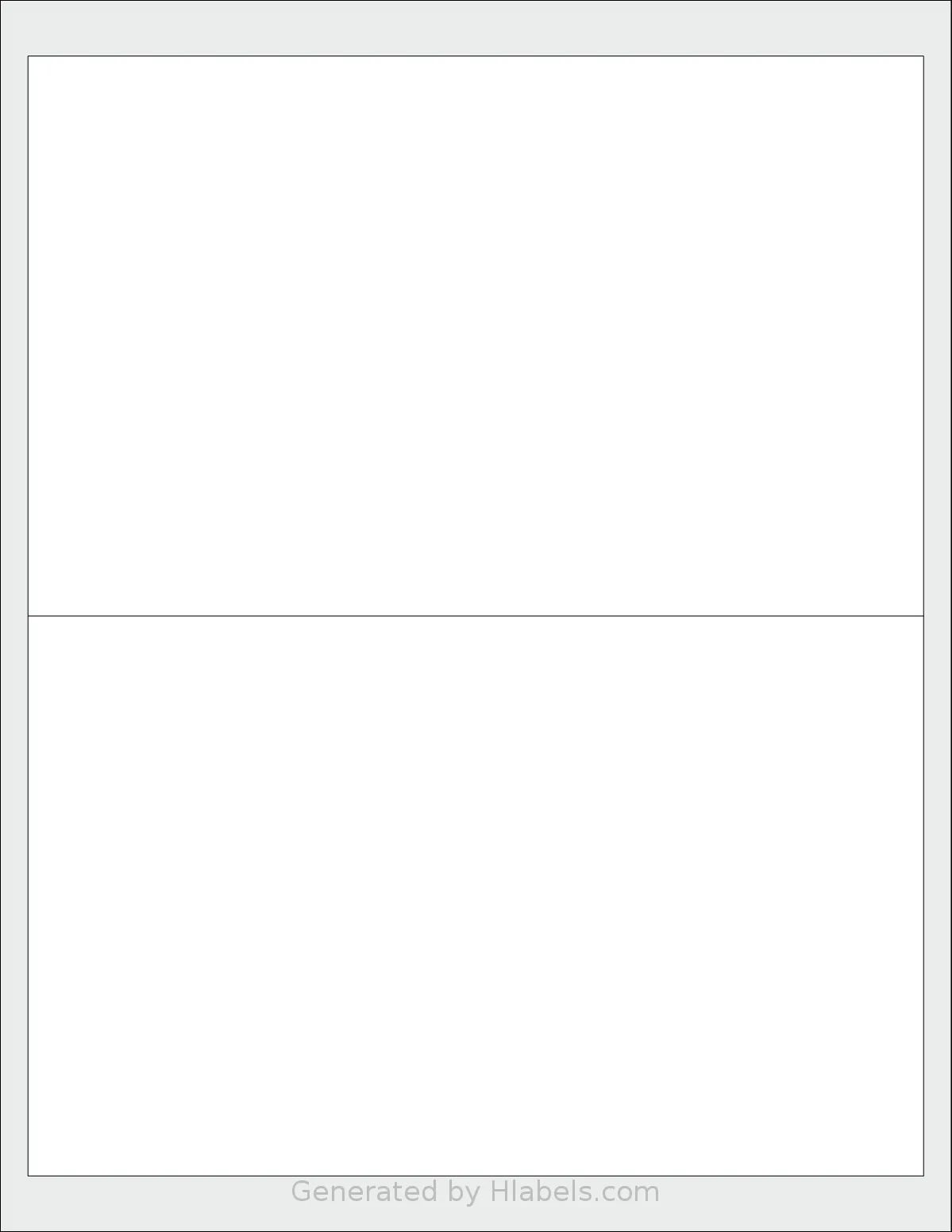 Uline® S-6746 template with 2 rectangular 8 x 5 inch labels per sheet, on Letter-size adhesive blank label sheets.