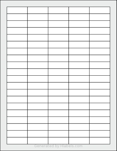 Worldlabel® WL-1100 Template Worldlabel® WL-1100 template with 100 rectangular 1.5 x 0.5 inch labels per sheet, on Letter-size adhesive blank label sheets.