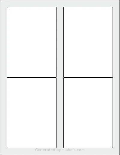 Worldlabel® WL-5100 Template Worldlabel® WL-5100 template with 4 rectangular 3.5 x 5 inch labels per sheet, on Letter-size adhesive blank label sheets.