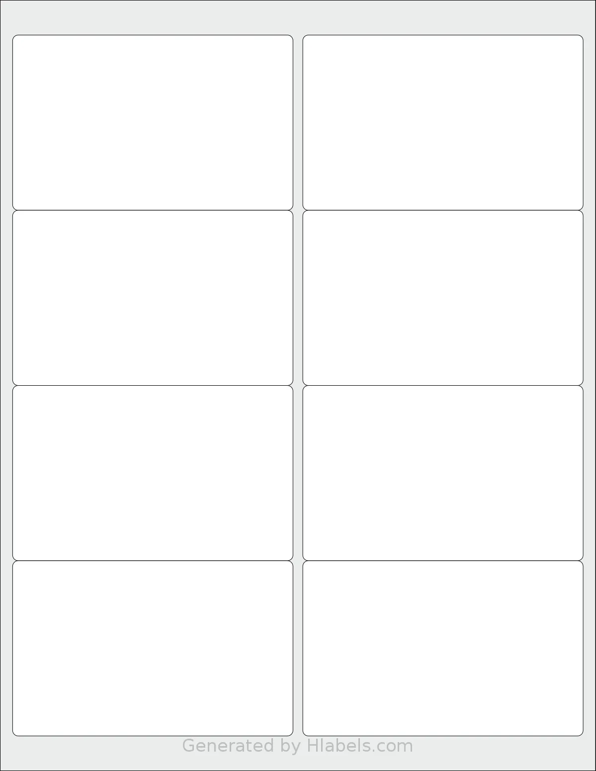 Worldlabel® WL-600 template with 8 rectangular 4 x 2.5 inch labels per sheet, on Letter-size adhesive blank label sheets.