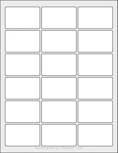 Worldlabel® WL-800 Template Worldlabel® WL-800 template with 18 rectangular 2.5 x 1.563 inch labels per sheet, on Letter-size adhesive blank label sheets.