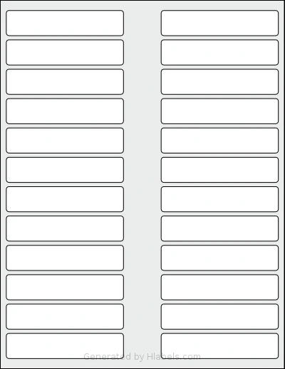 Worldlabel® WL-850 Template Worldlabel® WL-850 template with 24 rectangular 3.5 x 0.75 inch labels per sheet, on Letter-size adhesive blank label sheets.